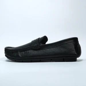 Black Belt Dots Leather Loafer