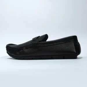 Black Belt Line Dots Leather Loafer