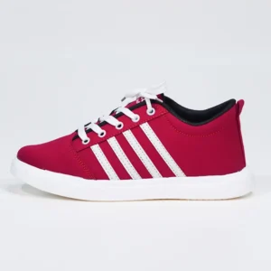 4 Stripe Maroon Sneaker