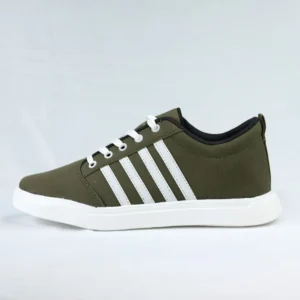 4 Stripe Olive Sneaker
