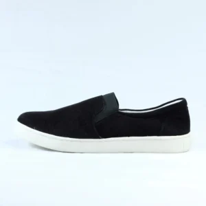 Easy Wear Black  Cord Fabric Slipon