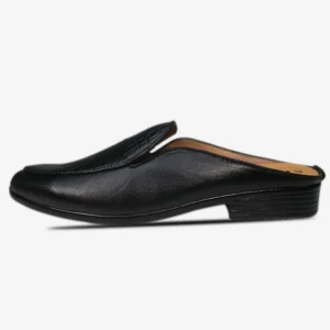 Half Leather Black Shoe